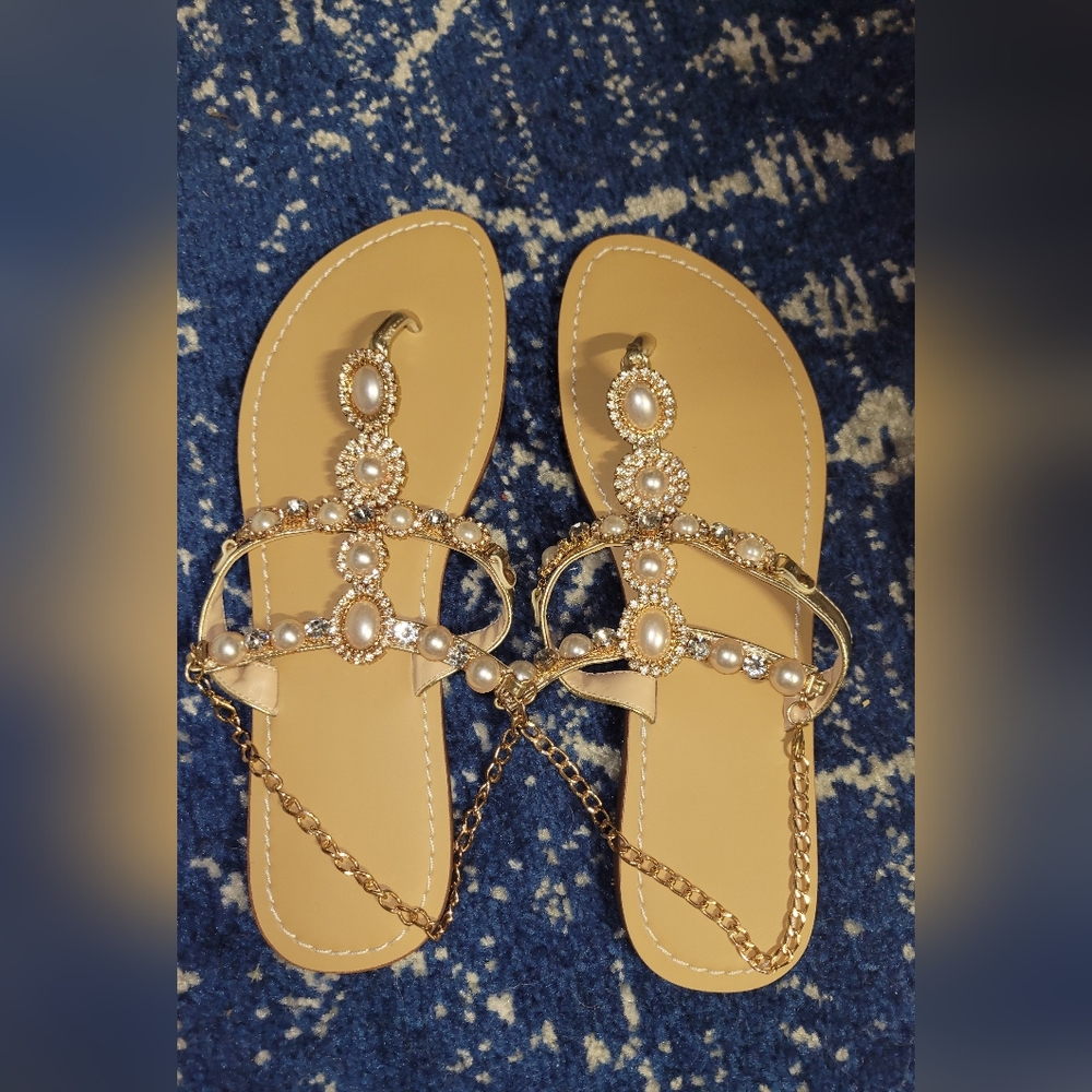Women's Rhinestone Flat Sandals